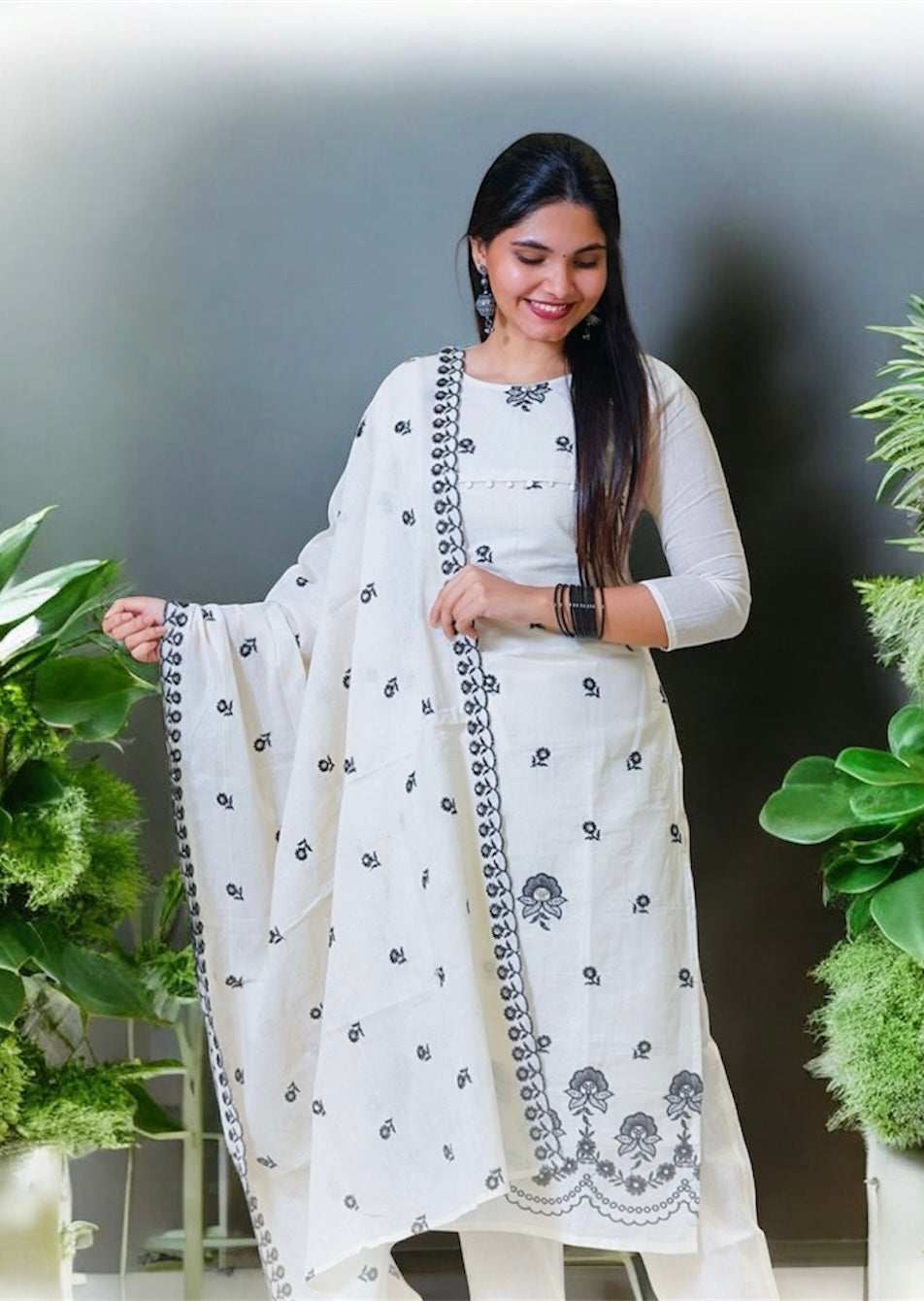 Kora Cotton Salwar with Trouser & Dupatta
