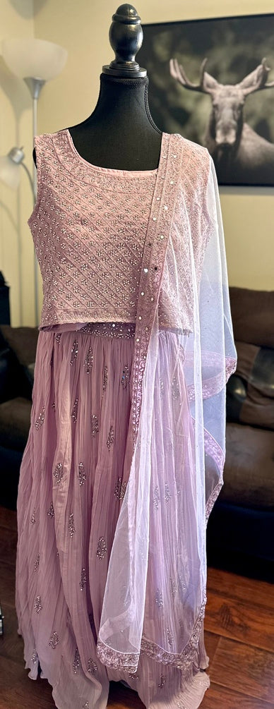 ELEGANT CROP TOP ,SKIRT WITH DUPATTA