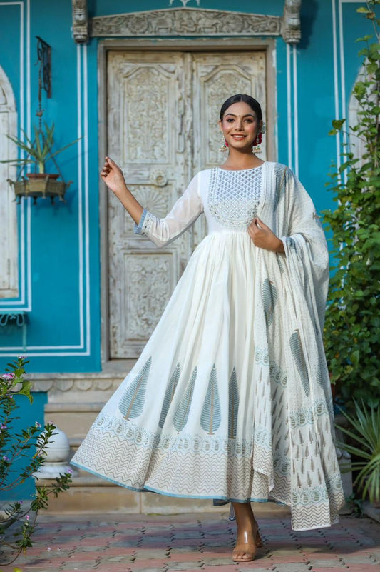 Mal Cotton Gown With Dupatta