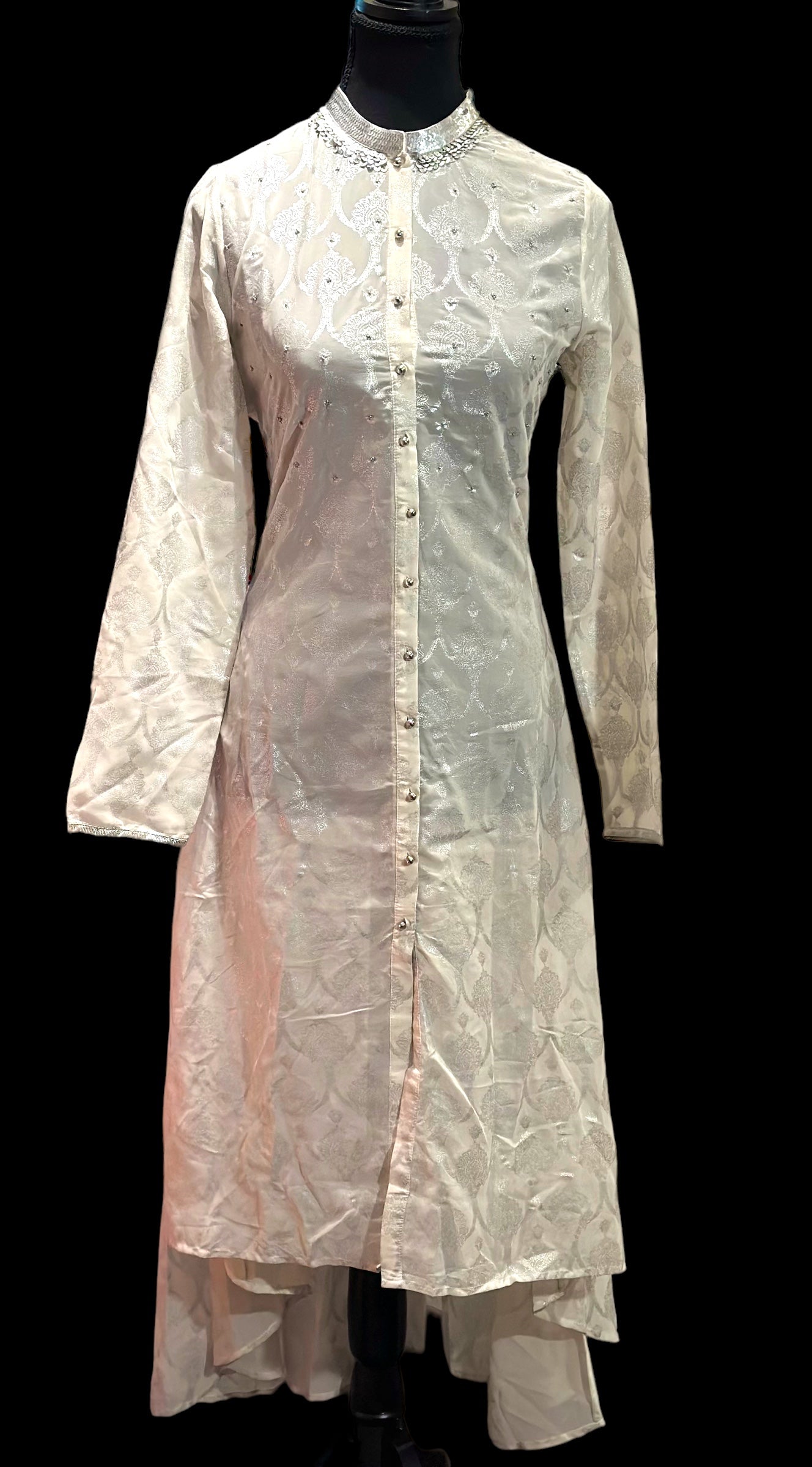 W Off- White Printed A-Line Kurta