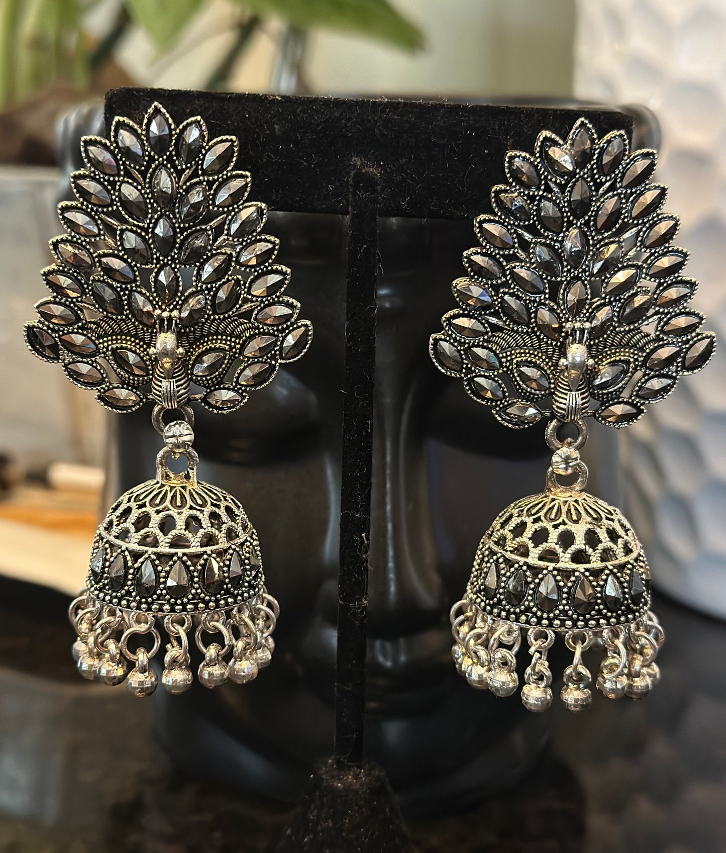 Peacock Silver Earring