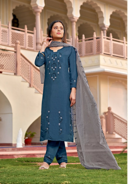 SALWAR SET WITH ORGANZA DUPATTA