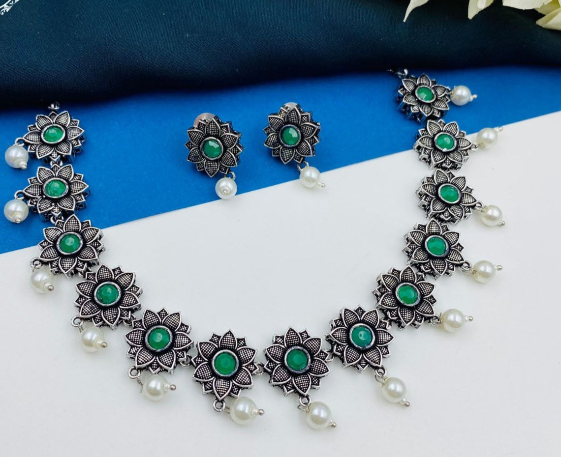 Oxidized Necklace Set