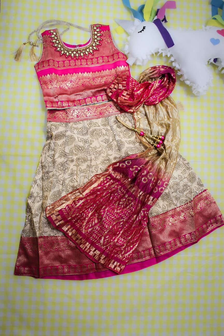 ETHNIC WEAR WITH TOP,SKIRT&DUPATTA