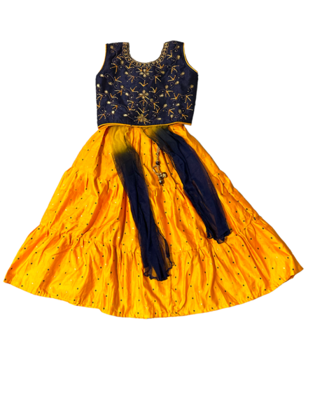 ELEGANT CROP TOP WITH SKIRT&DUPATTA,SLEEVES ATTACHED