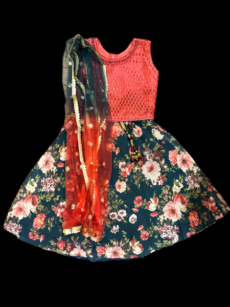 PARTY WEAR TOP,SKIRT WITH DUPATTA