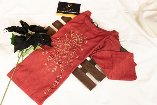 LIQUID BOMBAY RAYON KURTA WITH HANDWORK