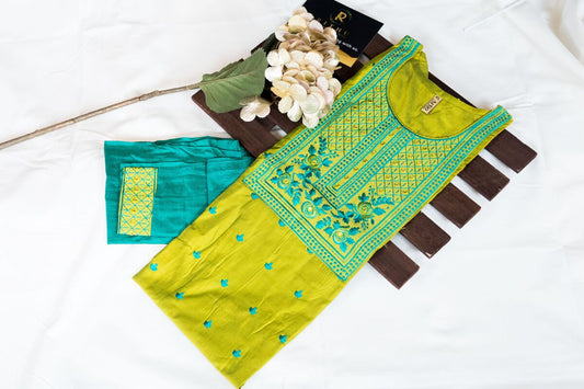 COTTON SILK BUTTI KURTA WITH PANT
