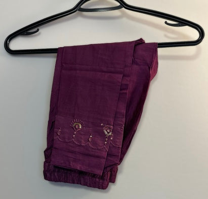 VISCOUS SILK HAND WORK READYMADE SET WITH ORGANZA DUPATTA