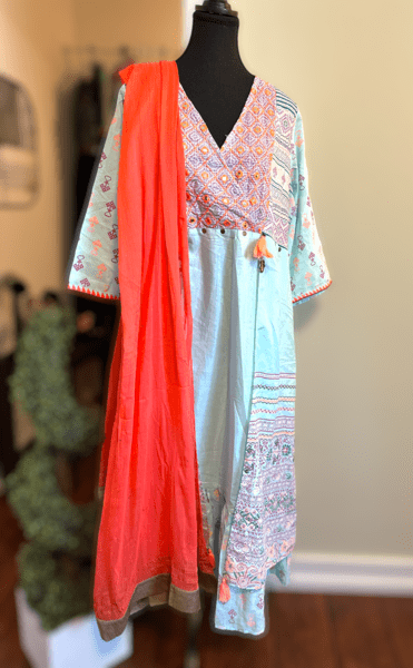 Printed Kurta With Legging & Dupatta Set