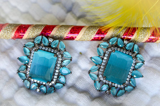 BLUE RHODIUM PLATED STUD