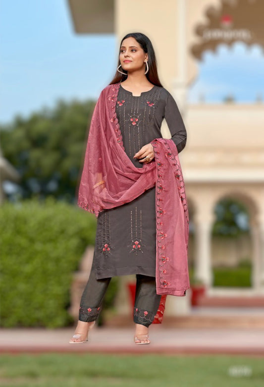 SALWAR SET WITH ORGANZA DUPATTA
