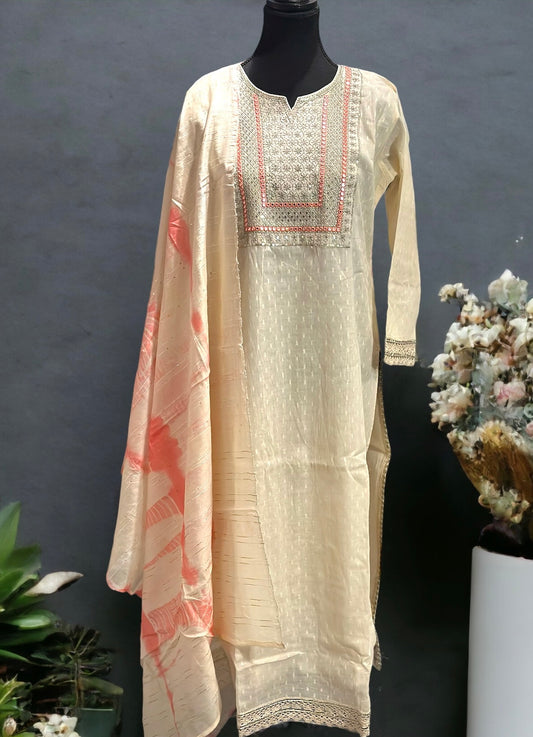 Elegant Kurta with Trouser & Dupatta