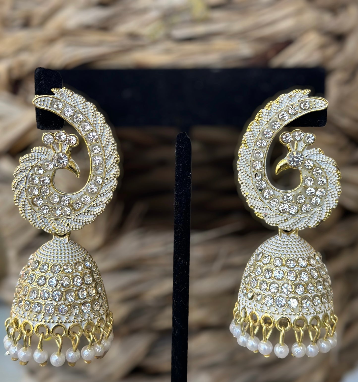 White Peacock Jhumka