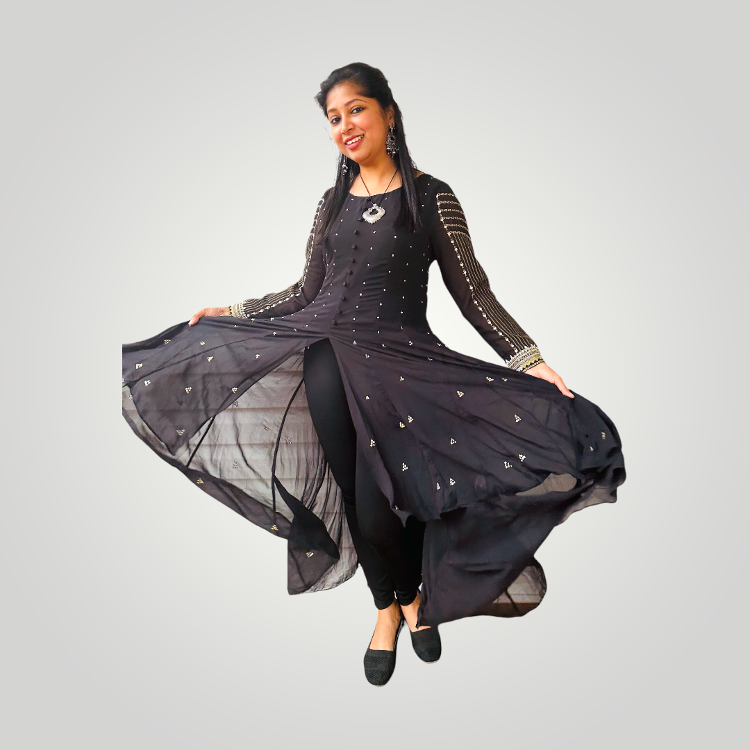 ELEGANT BLACK LONG KURTA